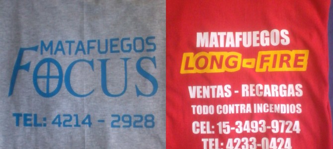 Remeras Estampadas para las Empresas de Matafuegos Focus y Long-Fire Remeras Estampadas para las Empresas de Matafuegos Focus y Long-Fire