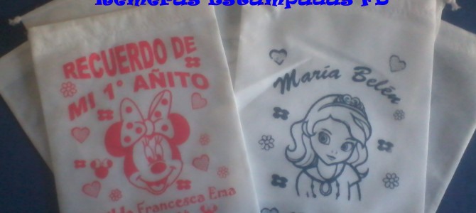 Bolsitas de Friselina Estampadas para Cumpleaños Bolsitas de Friselina Estampadas para Cumpleaños
