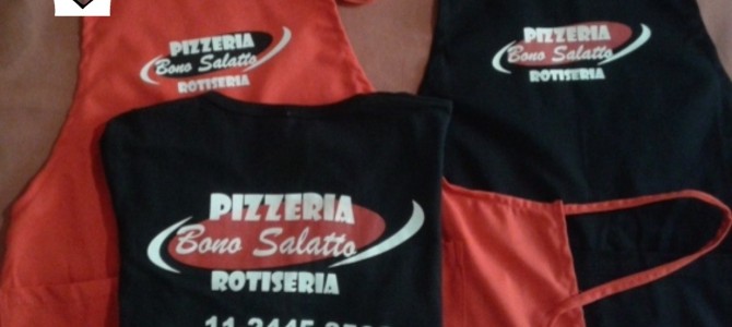 Remeras y Delantales Estampados para Pizzería y Rostisería «Bono Salatto»