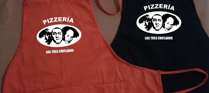 Delantales Estampados para Pizzería «Los Tres Chiflados»