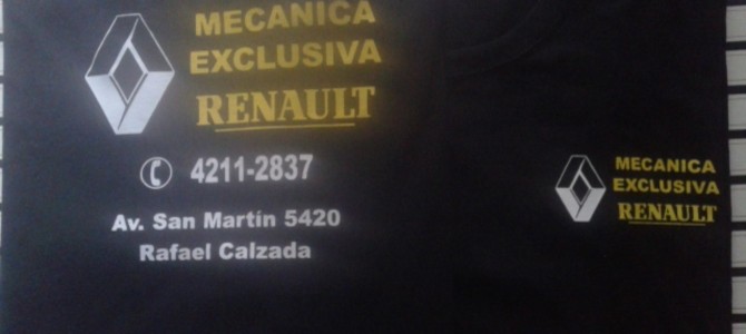 Remeras Estampadas para taller de «Mecánica Exclusiva Renault»