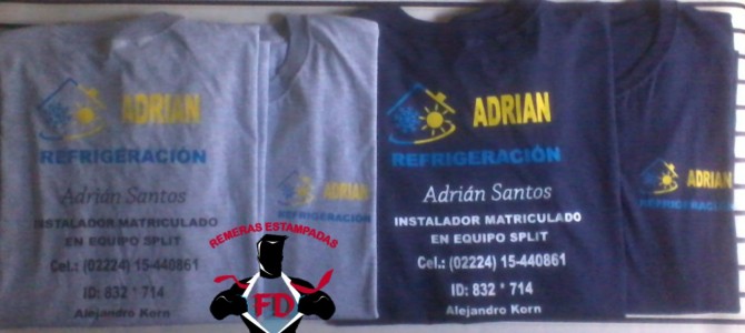 Remeras Estampadas para «Adrián Refrigeración»