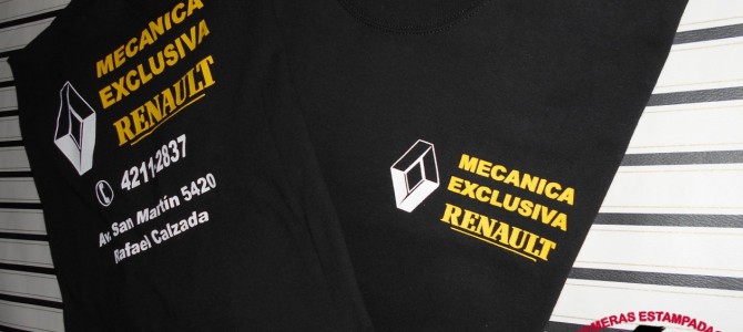 Remeras Estampadas para el taller de «Mecánica Exclusiva Renault» Remeras Estampadas para el taller de «Mecánica Exclusiva Renault»