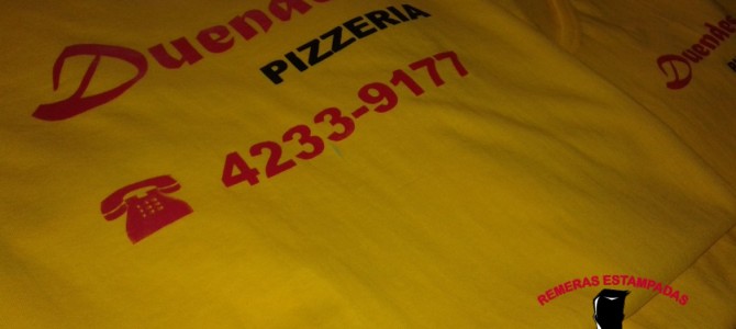Remeras Estampadas para Pizzerías