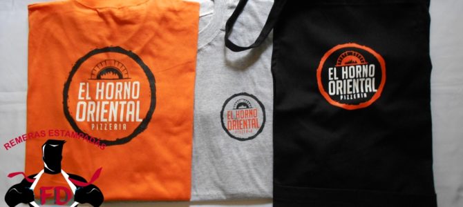 Remeras estampadas para pizzería El Horno Oriental