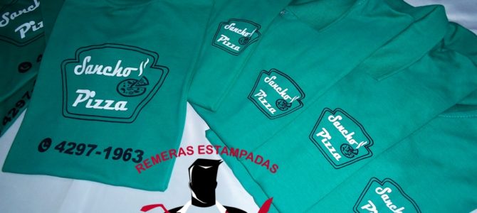 Chombas y gorras estampadas para pizzería Chombas y gorras estampadas para pizzería